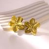 Elegant Flower Earrings For Women Gold Color Stainless Steel Flower Earring Luxury Wedding Party Minimalist Jewelry Gift