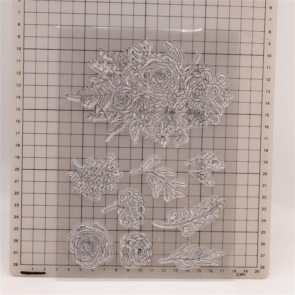 Sello de Silicona Flor Sellos Transparentes DIY Scrapbooking Creación de Tarjetas Estampado Diario de Fotos Álbum Sello Decorativo