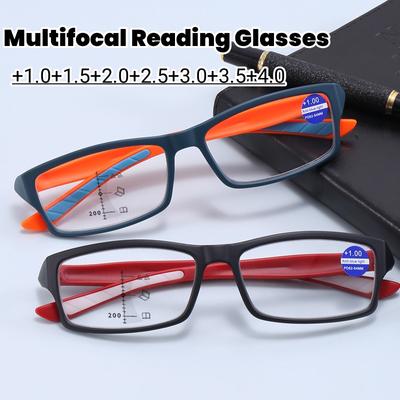 Lunettes de Lecture Multifocales Progressives Sportives Unisexe Femmes Hommes Presbytie Corrigée Lunettes Optiques Lunettes sur Ordonnance Optique