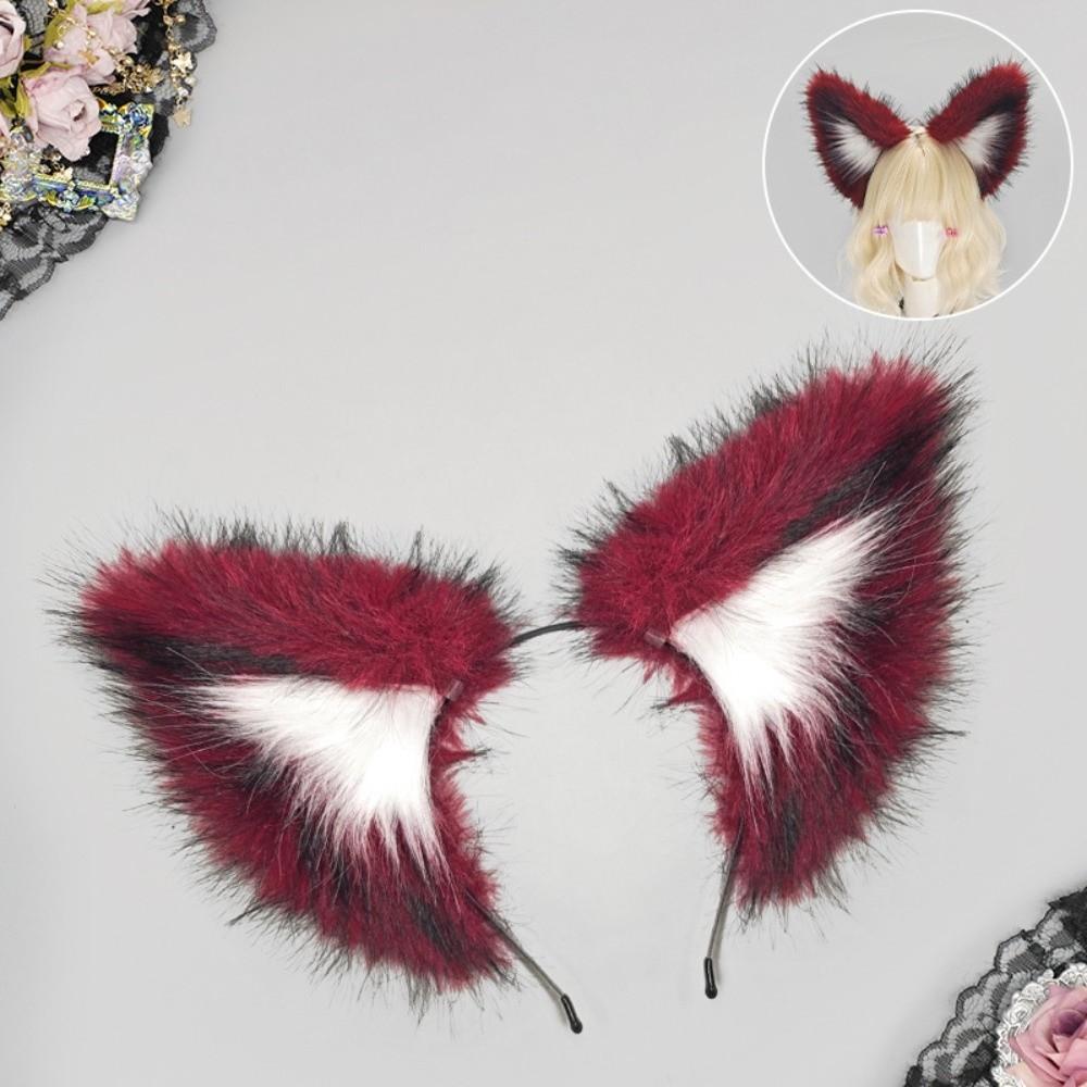 Faux Fur Fox Ear Headband Realistic Furry Hair Band Simulation Animal Ears Hairband Party Props