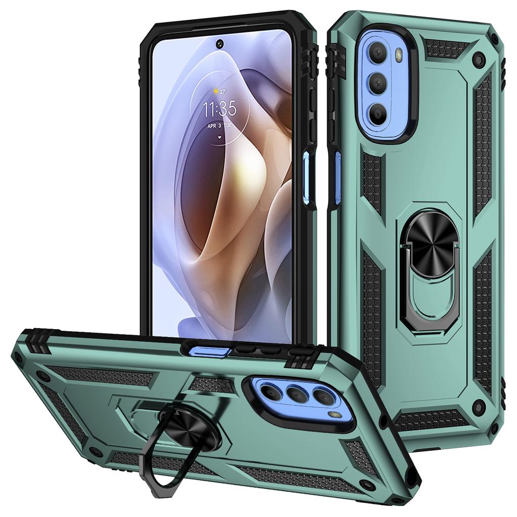 Case for Motorola Moto G31 G41 Shockproof Bumper Armor Military Protective Magnetic Holder Ring Case Cover for Moto G 31 41