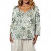3/4 Length Sleeve Womens Tops Summer Trendy  V-Neck Blouses Dressy Casual  T-Shirt Summer Outfits Beach Vacation