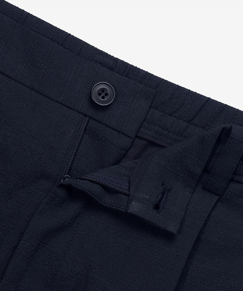 MINDBRIDGE [Couture] One-Puck Relaxed Fit Check Texture Seersucker Elastic Waist Pants