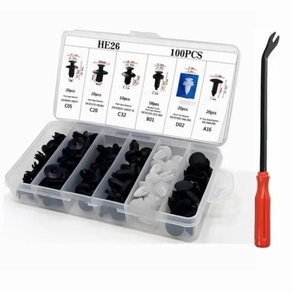 800 buc-100 buc Kit de cleme de fixare a autovehiculului Nit Aripa Clipuri din plastic Agrafe de fixare pentru împingere a caroseriei Auto Nit Bara de protecție Reparare panou de ornamente uși