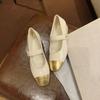 Sheepskin Version~ Round Head Color Matching with Mary Jane Shoes, Women's Gentle Single Shoes, Genuine Leather Shoes, Flat-soled Ladyshoes