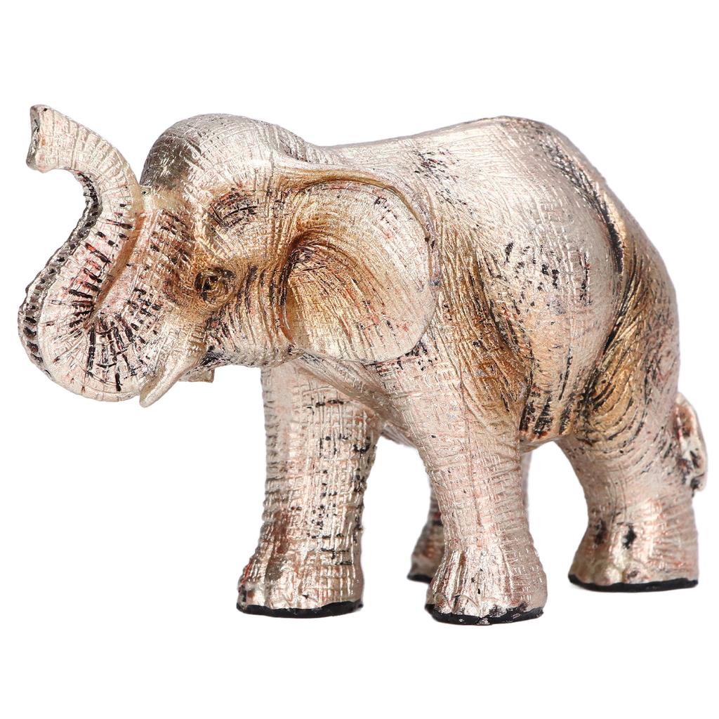 Elephant Statue Synthetic Resin Retro Style Exquisite Workmanship Elegant Cute Elephant Decoration FigurineType A