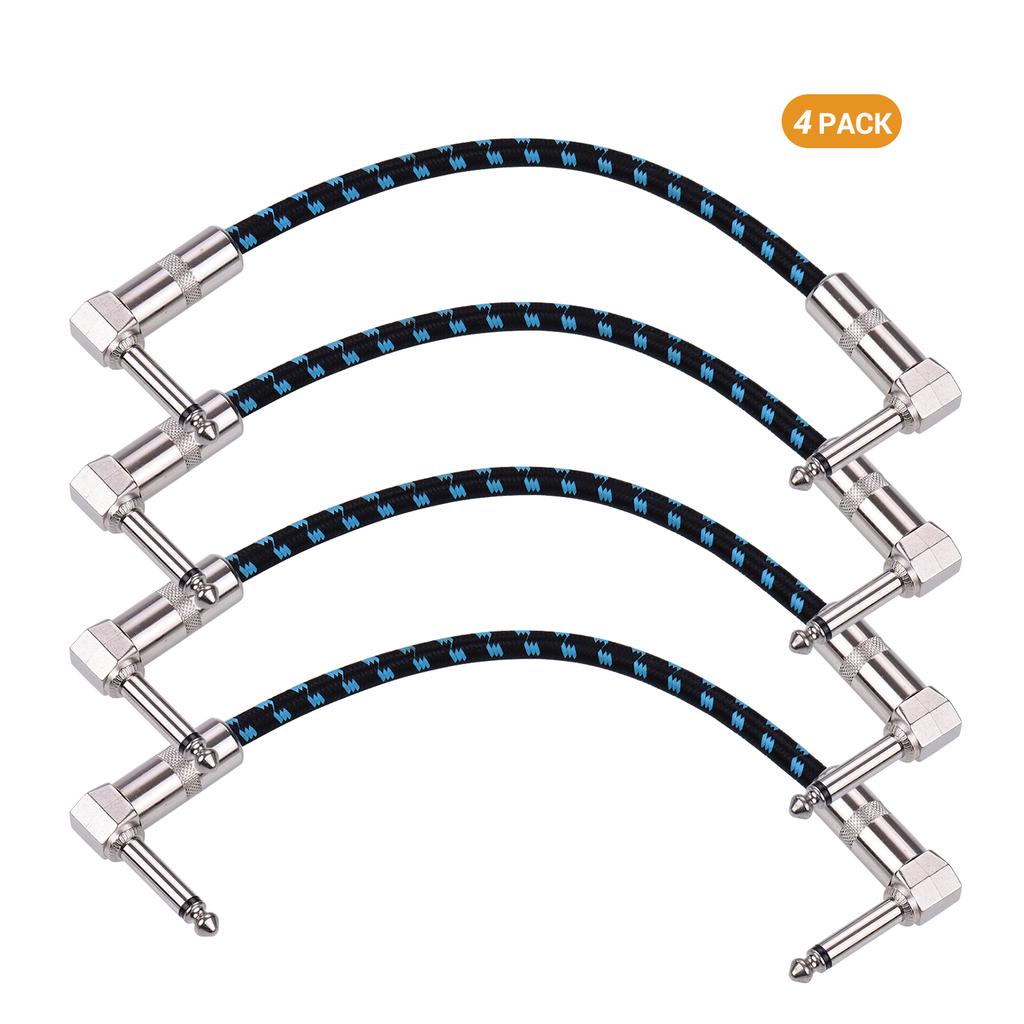 Ggiant AC-18-3 Guitar Pedal Patch Cables 6 Inch Length Coxial Cable Pure Copper Shielding with