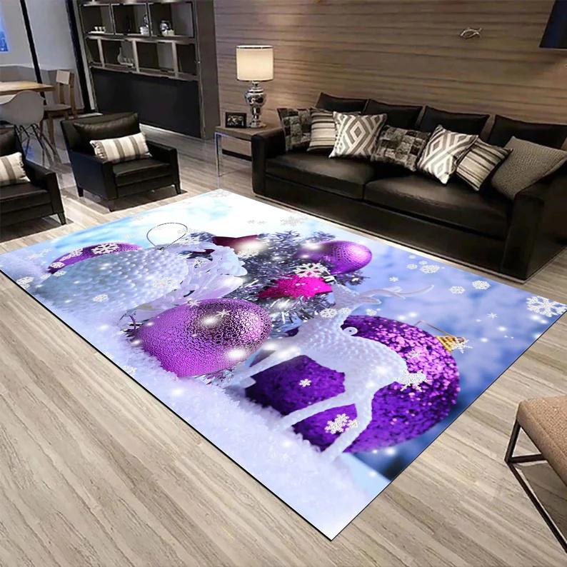 2025 Merry Christmas Rug, Santa Claus and Snowmain Rug, Christmas Gift, Xmas Carpet, Rugs for Living Room, Home Decor Rug