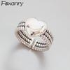Stamp LOVE Heart Rings Vintage Handmade Weave Thai Elegant Party Jewelry Gifts for Women Couples