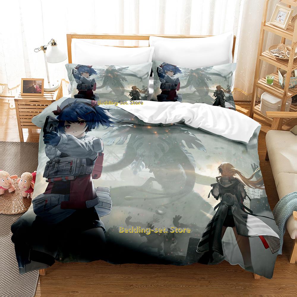 Game Girls Frontline Bedding Set Single Twin Full Queen King Size Bed Set Adult Kid Bedroom Duvetcover Sets Anime Kawaii 2023