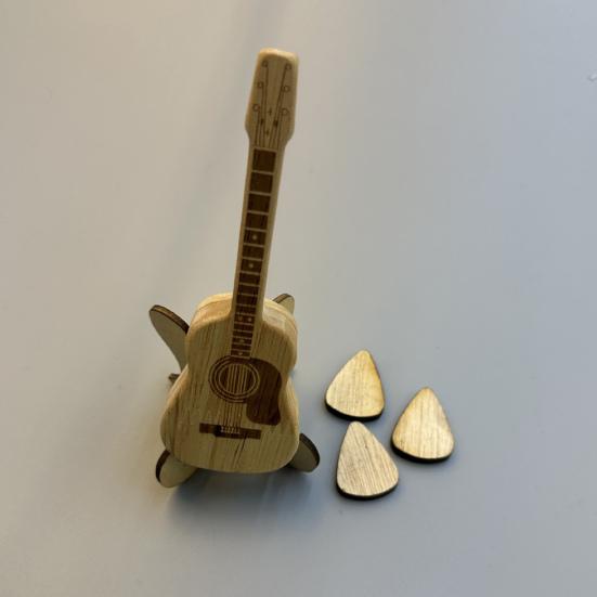 Wooden Guitar Pick Holder Guitar Pick Box with Stand Acoustic Guitar