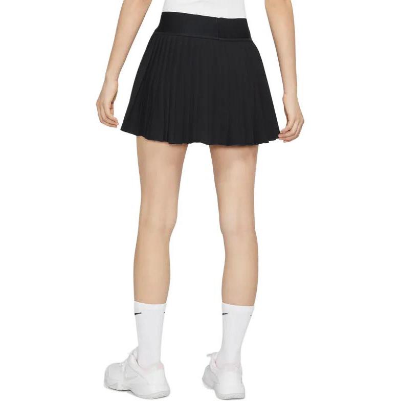 Nike Dri-Fit Advantage Solid Color Logo Print Irregular Hem Mid-Waist Sports Comfort Pleated Casual Skirt Women Bottoms Black DR6850-010