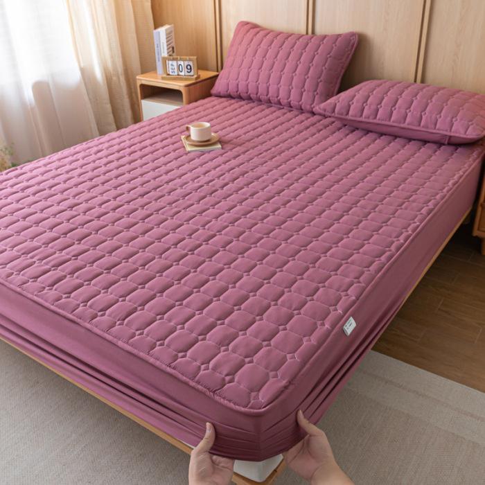 Couvre-lit matelassé et protège-matelas en coton brossé épais