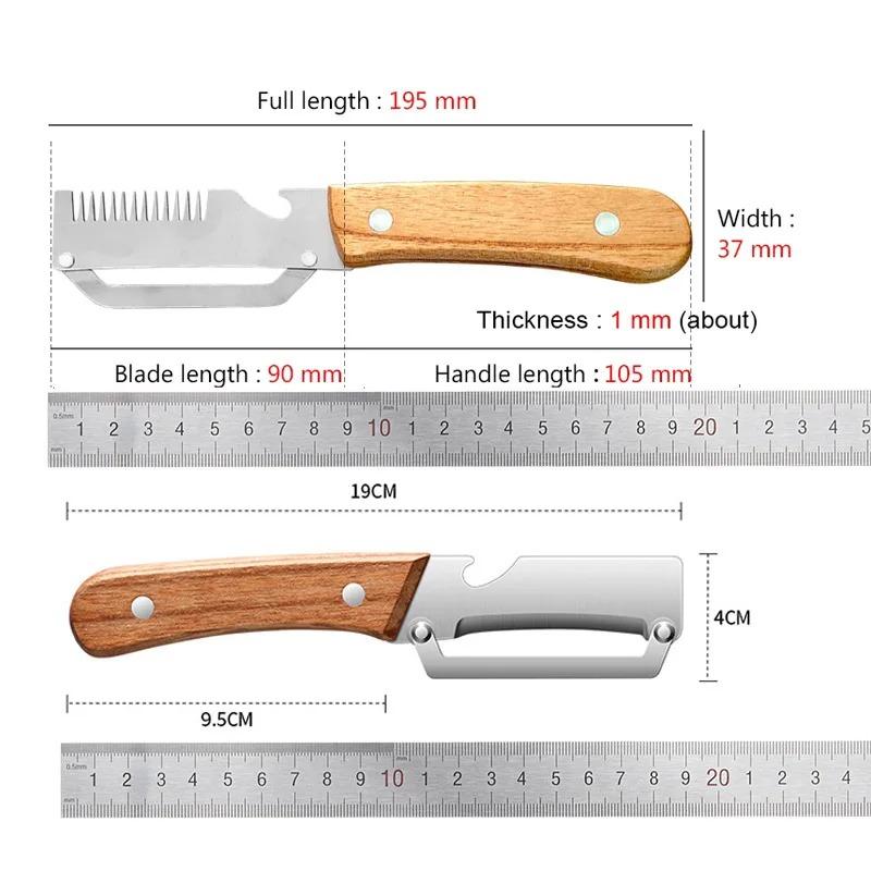 Éplucheur de cuisine domestique en acier inoxydable avec manche en bois pour peler et trancher fruits et légumes - Outil de cuisine