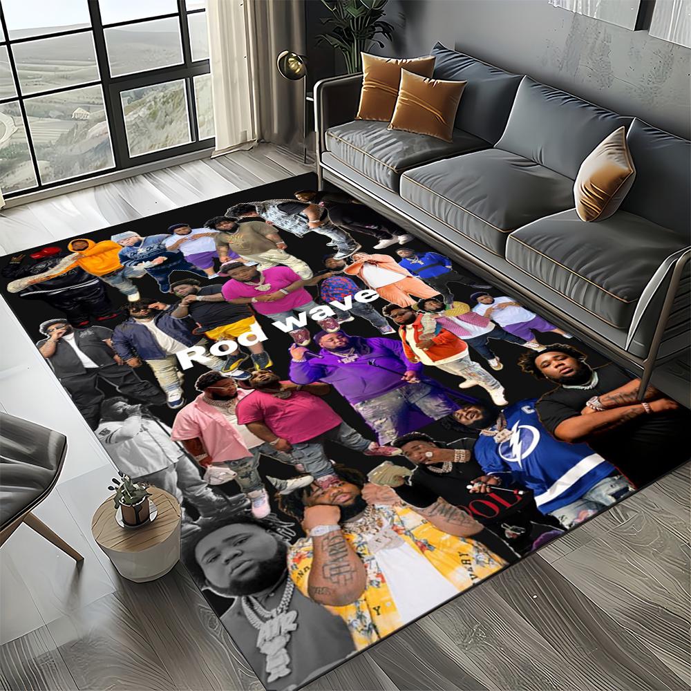 3D-Druck-Stab Wellen-Rapper Bereichsteppich, Teppich für Zuhause Wohnzimmer Schlafzimmer Sofa Fußmatte Dekoration, Kinder Spiel rutschfeste Bodenmatte