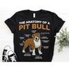 The Anatomy Of A Pit Bull Funny T Shirt Pitbull Mom Dad Owner Cute Dog Lover Casual Vintage Washed Breathable Graphic