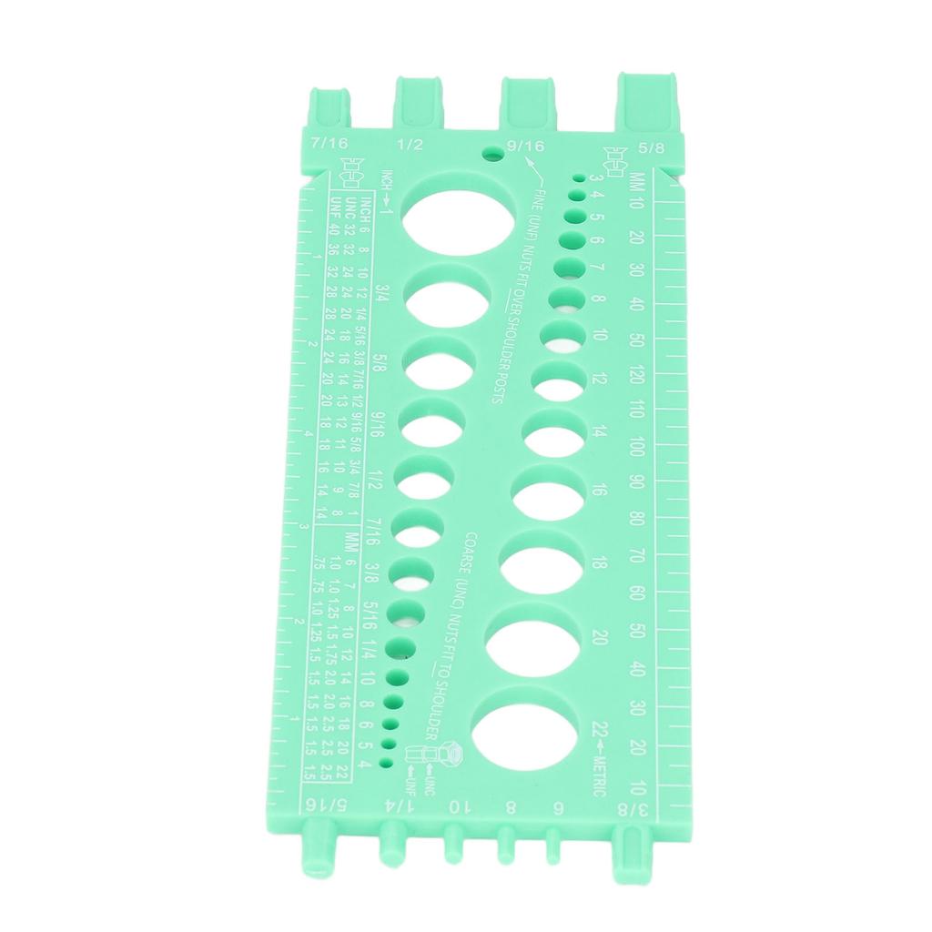 Msuring Tool Plastic Integrated Portable Inch and Millimeter Scale Nut Thrd Gauge