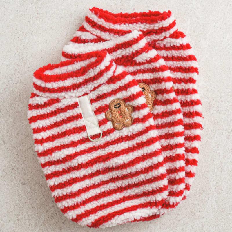 [Animal de compagnie] Gilet à rayures Bubble L Rouge