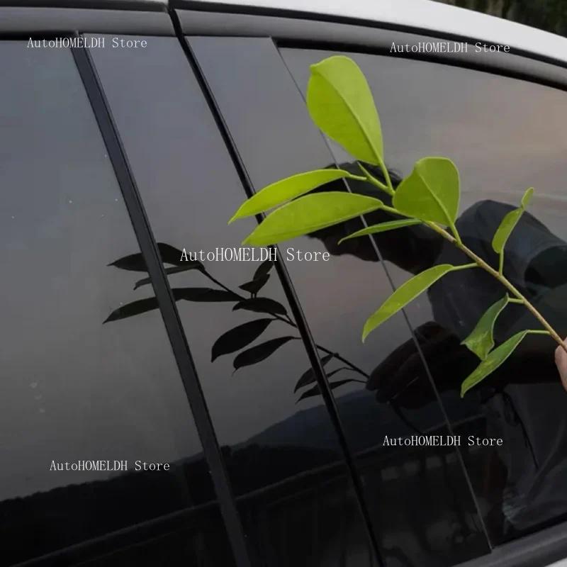 6PCS Glossy Black Carbon Pillar Posts Fit For Dodge PT Cruiser 2000-2010 2011 2012Car Door Window Column BC Trim Sticker Cover