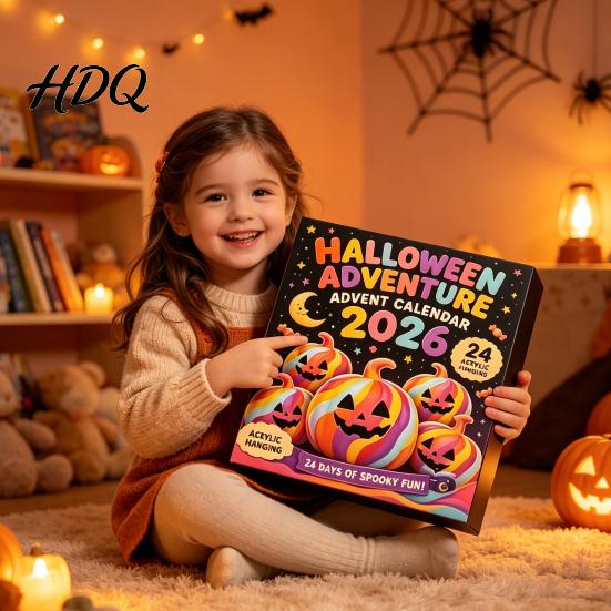 Acrylic Figurine Set Halloween Ghost Advent Calendar, 24 Day Countdown Box with Novelty Gift for Children Figurines, Spooky Collectible Toy