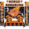 28PCS Basketball Birthday Party Decorations for Boy Basketball Birthday Banner Balloons and Basketball Birthday Porch Door Banner Backdrop Tablecloth