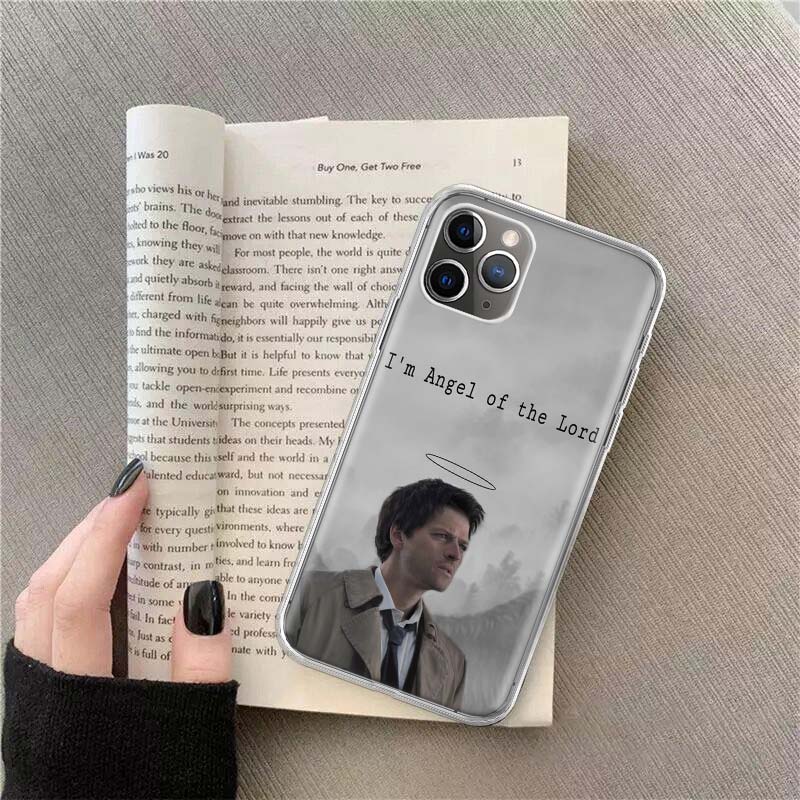 Anjel Castiel Supernatural Puzdro na telefón Pre Apple Iphone 12 13 Mini 14 15 Pro 17 Pro Max Air 11 16E 16 Plus Obal