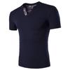 Hochwertiges Herren-T-Shirt Slim Fit Floral V-Ausschnitt Lässiges T-Shirt für den Alltag