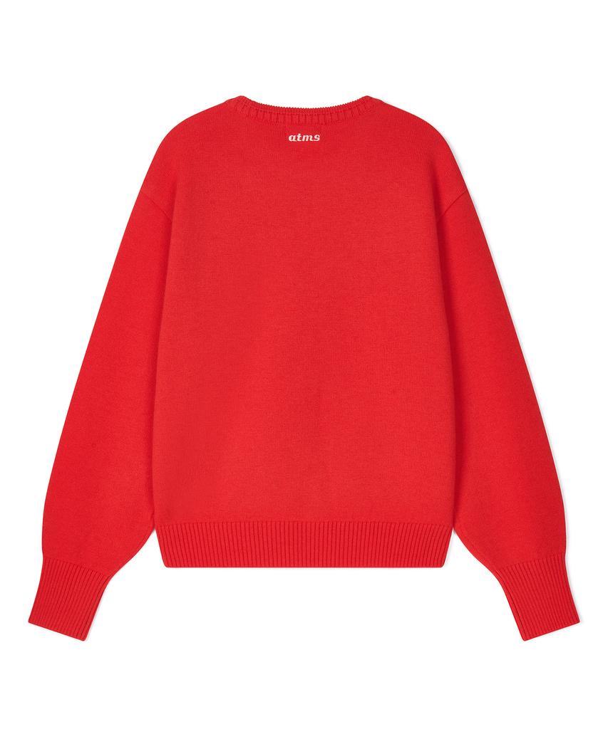 Antomas Voluminous Sleeve Crop Knit For Women - Pink