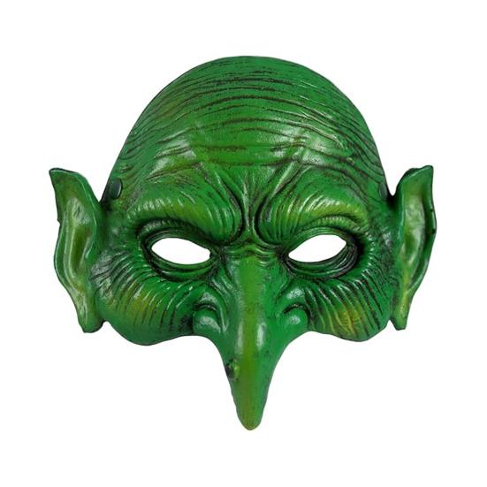 Green Witch Goblin Masque Halloween Half Face Eagle Nose Sorceress Masque for Cosplay Costume Masquerade Parties