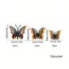 12pcs/set Double-Layer Halloween 3D Bat Stickers Skull Pattern PVC Butterfly Wall Stickers Self Adhesive Halloween Window Decal