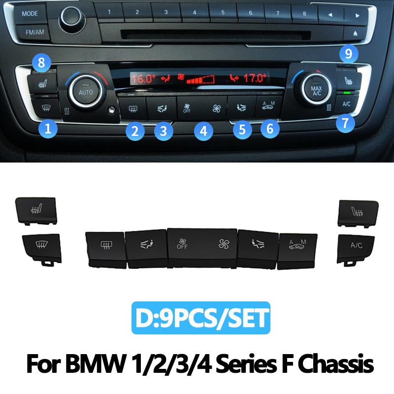 Dashboard Air Condition AC Button Key Cap Repair Kit For BMW 1 2 3 4 F Series F20 F30 F35 F45 F46 F80