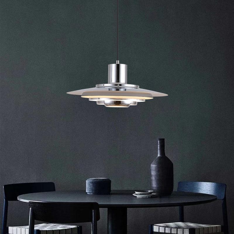 White Silver Aluminium E27 Pendant Lights Art Design For Dining Kitchen Bar Bedroom Cord Adjustable Hanglamp 110-220V