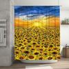 Sonnenblumenfeld Sonnenuntergang Wasserdichter Duschvorhang Hitzebeständig Maschinenwaschbar Nicht Transparent 180x180cm