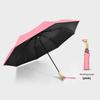 Parapluie créatif à tête de canard: Noir élégant avec manche en bois, protection solaire, double usage pour la pluie ou le soleil.