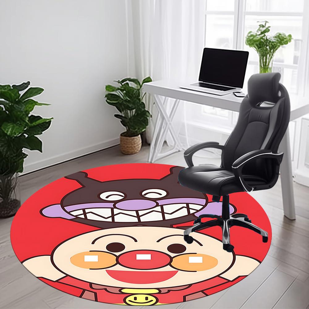 1PC Anpanman Office Round Area Rug Suitable For Office, Under Office Chairs Bedroom Living Room Home Decor, Room Deco T1224014