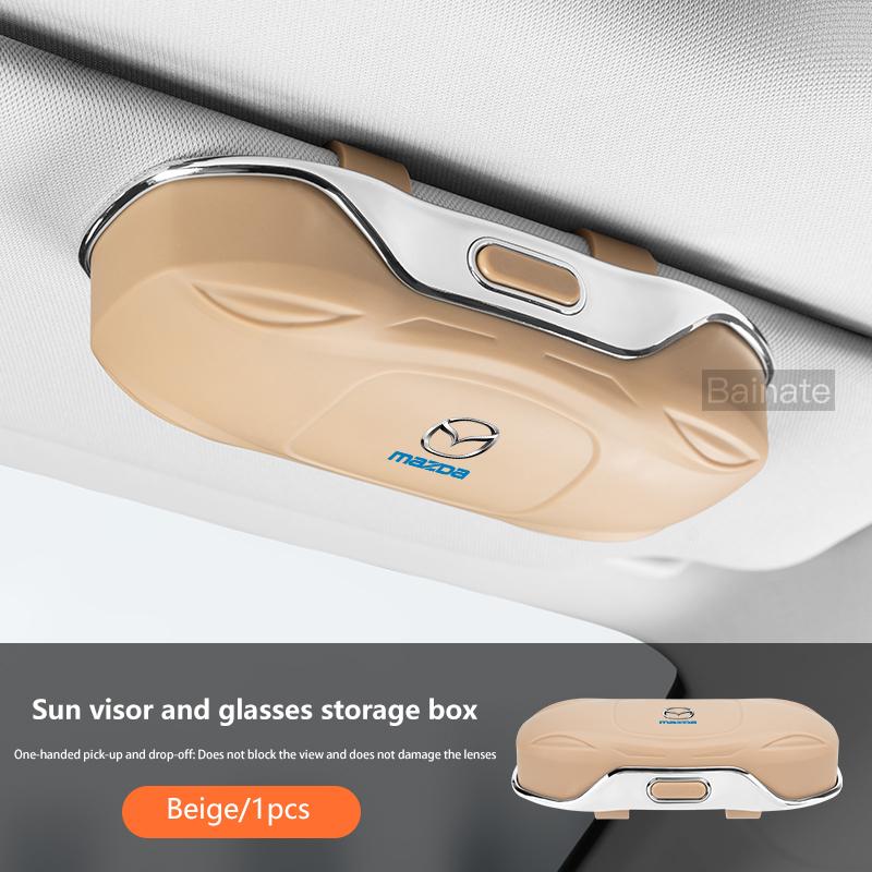 Car Visor Sunglasses Storage Box For Mazda 2 3 5 6 CX-4 CX-5 CX-7 CX-8 CX-30 CX-50 MX5 Miata RX-7 RX-8 Axela Atenza Accessories