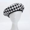Lady Houndstooth Beanie Beret Cap Casual Hat Painter Casual Classic French Style