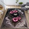 Love Theme Gothic Romantic Style Heart Art Pattern Carpet for Living Room Bedroom Sofa,Decor Non-slip Floor Mat Gifts for Lovers