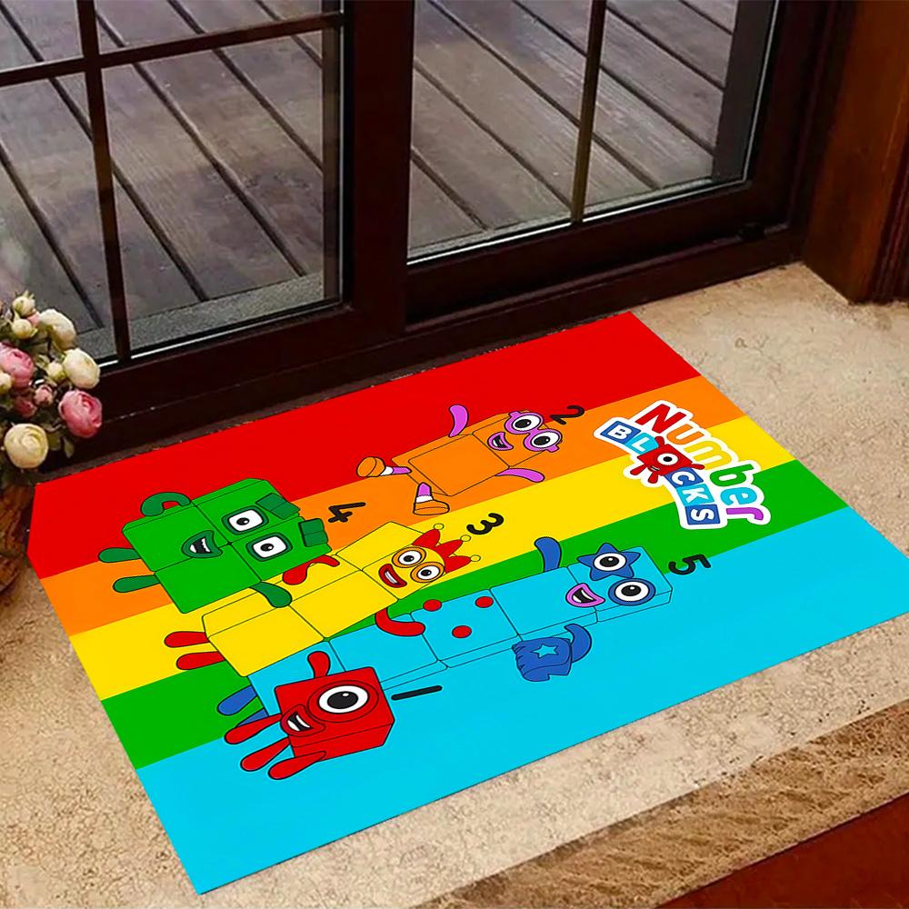 Number Blocks Adventure Floor Rug Office Rug Perfect for Hallway Playrooms Dormitory Decorate Room Antislip Carpet Decorate Offices