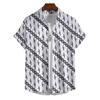 Muslim Retro Ethnic Totem Print Summer Fashion Men's Short Sleeve Shirt Casual Family Wear Lapel Oversized Men's Shirt Top