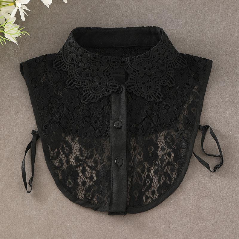 Perfect Match New Fake Collar Shirt Women White Lapel Ruffles Stand False Collar Woman Girls Detachable Collar Lace Removable Half Shirt