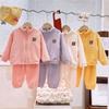Sets Autumn Winter Warm Fleece Suits Cardigan Pants Outfits Boys Girls Homewear
