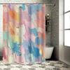 Abstract Brush Strokes Shower Curtain For Bathroom Decor Multicolor Artistic Design Waterproof Fabric Home Decoration Available