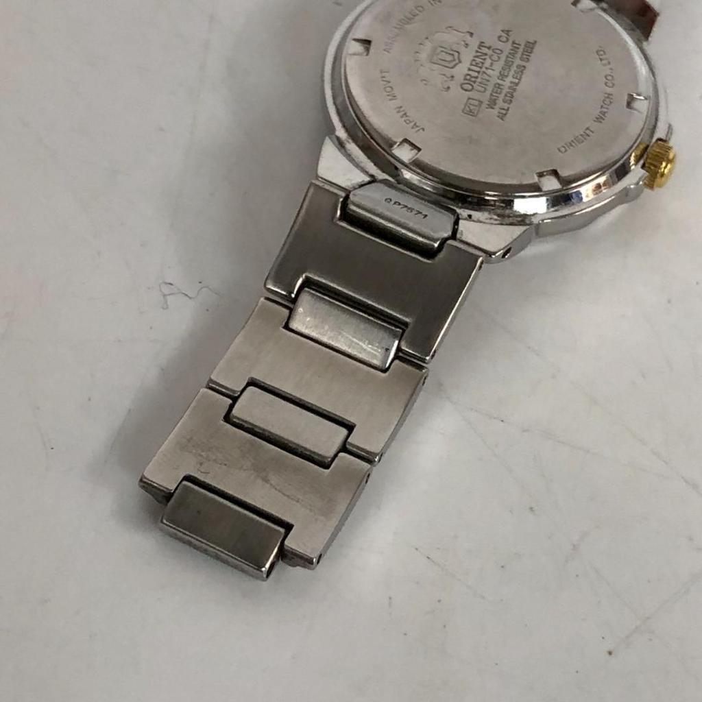 Used ORIENT Orient Crystal Three Star Watch Automatic Winding 21 Jewels Date Day Calendar Silver Gold Retro Men's Analog