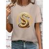 Dam T-shirt 3D Mönster Tryckt Casual Kortärmad Rundhalsad Topp Trendiga Gatu Damkläder