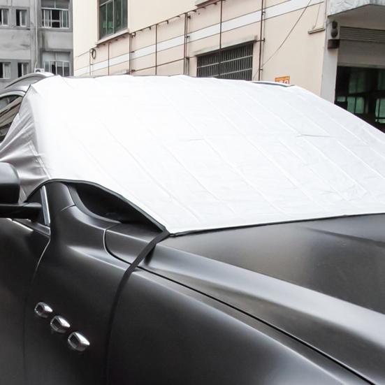 1/2Pcs Windshield Cover Anti-Theft Windproof Sunshade Waterproof Frost Protector for Cars SUVs Trucks Heavy Duty Winter Snow Ice Cover with Suction