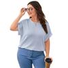 BITCED Women's Fashion Casual Solid Color Print Short Sleeve O-Neck Blouses & Shirts