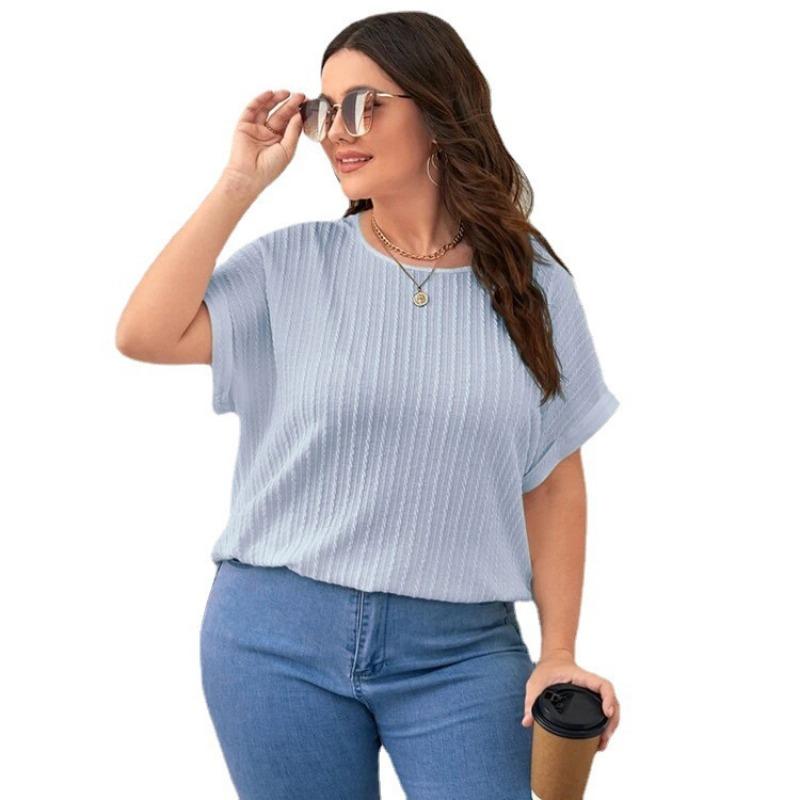 BITCED Women's Fashion Casual Solid Color Print Short Sleeve O-Neck Blouses & Shirts