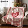 Pink Swirl Heart Cartoon Anime Print Flannel Blanket Soft Warm Throw for Kids Bedroom Sofa Bed Christmas Office Car