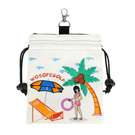 Golf Pouch Bag with Drawstring Golf Tee Pouch Golf Ball Green Fork Storage Bag Portable Golf Accessory for Golf Enthusiast